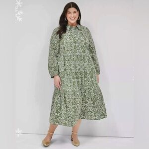 LANE BRYANT Olive Green Dress 24